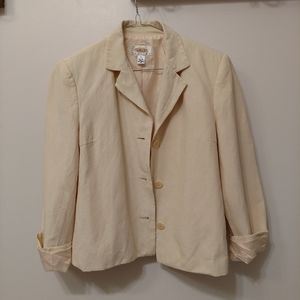 Silk/linen cream blazer